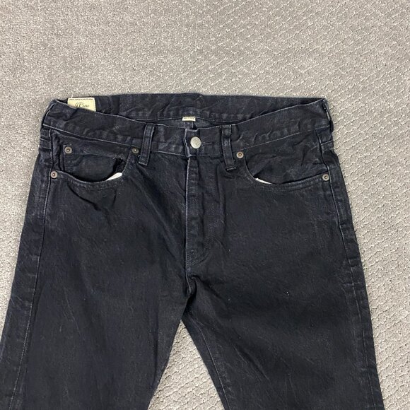 J. CREW 484 Slim Kaihara Denim Jeans Men's 31 x 30 Measures 31 x 29 Black Cotton - Picture 2 of 14